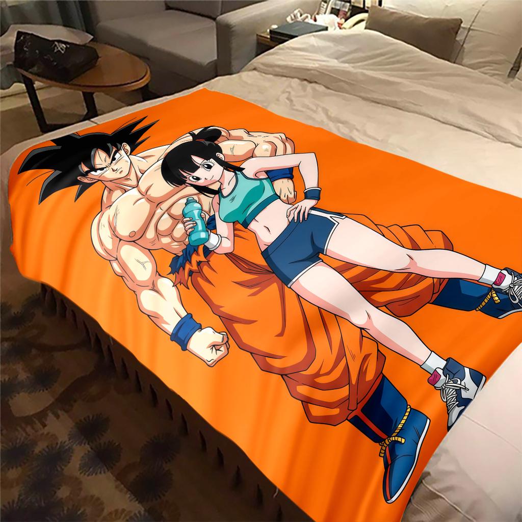 1 Stück Son Goku Druck Flanelldecke, Hohe Qualität für alle Jahreszeiten, Heimdekoration, Wärme und Komfort, Perfekt für Weihnachtsgeschenke