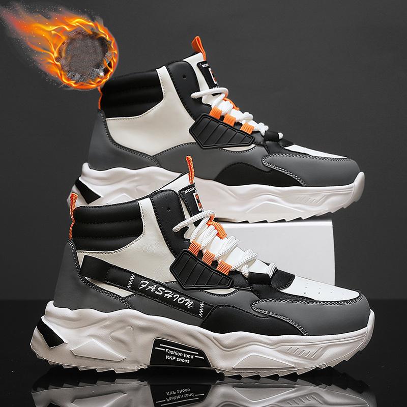 

Мода 2024 года, новые зимние мужские ботинки, тапочки, теплые мужские туфли, водонепроницаемые нескользящие высокие кроссовки, мужские ботинки из искусственной кожи, размер 39-44 39