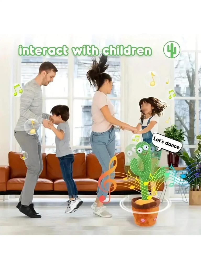 1pc-A Talking Cactus Toy That Can Be Charged Recorded And Repeated Suitable For Spanish English And Arabic Voice Changer