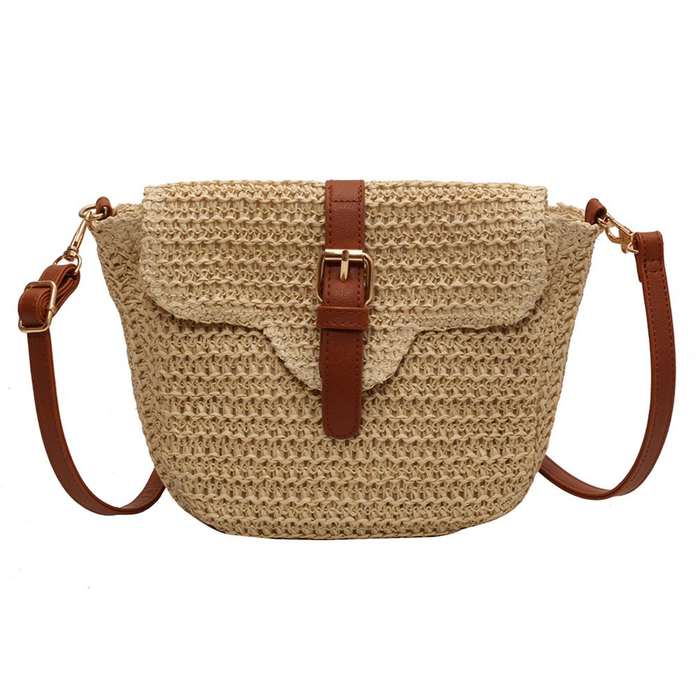 Fashionable Summer Woven Messenger Bag for Women Handmade Paper Rope Lightweight Adjustable Shoulder Bag