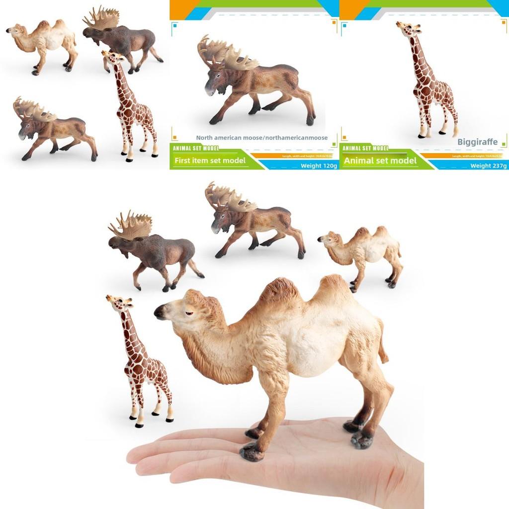 Wildlife Animal Model Set Pvc Camel Giraffe Educational Collectible For Kids Nature Learning