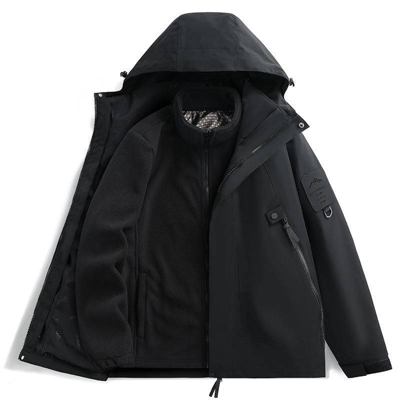 Unisex 3-in-1 Detachable Graphene Liner Outdoor Jacket: Windproof, Waterproof Autumn/Winter Outerwear Set XS