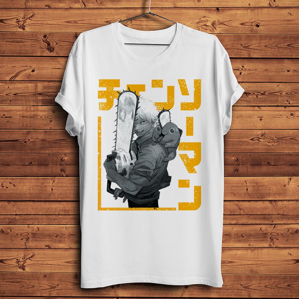 Chainsaw Denji Makima Power Aki Funny Anime Tshirt Unisex New White Short Homme Casual T ShirtUnisex Unisexga Streetwear Tee