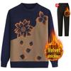 Plus Size Knitted Sweater for Women: Thickened Velvet Autumn and Winter Coat for Middle-Aged & Elderly