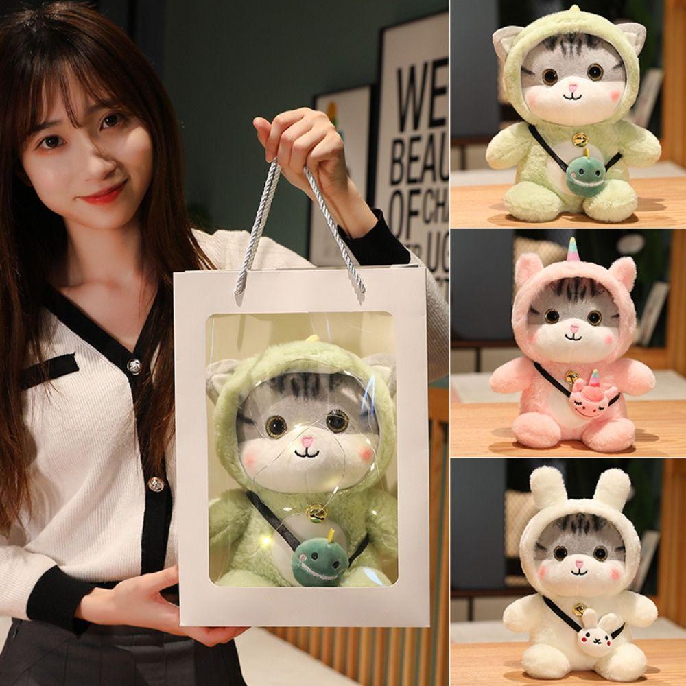 Bell Feature Plush Doll Soft Material Cat Plush Toy Cute Cat Cat Doll  Birthday Present