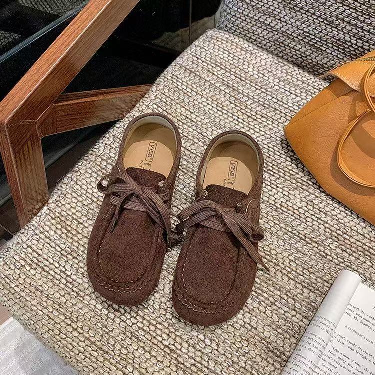 

Женские новые осенние повседневные туфли на плоской подошве, женские супермягкие туфли-бини, не утомляют, однотонные туфли 41 темно-коричневого