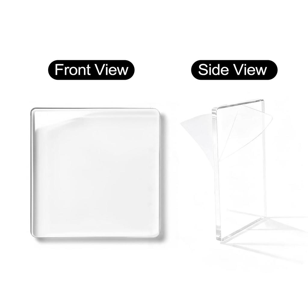 Clear Acrylic DIY Refrigerator Magnet Set Square Shape Durable Transparent Acrylic Blocks for Custom Decoration and Craft Projects