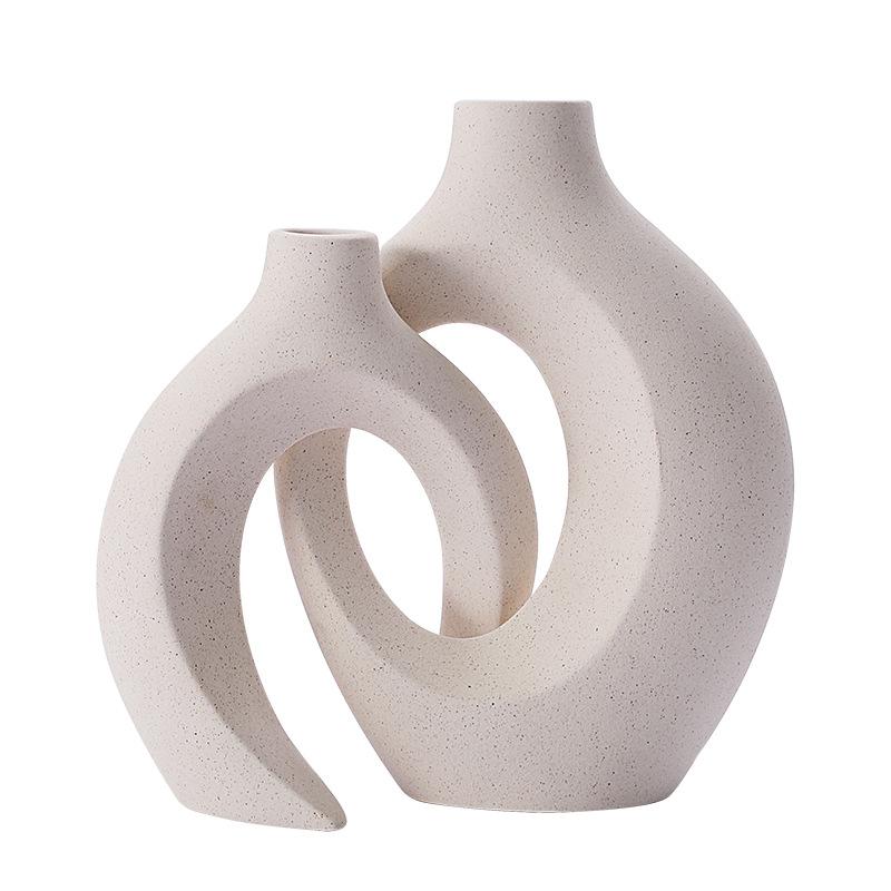 

Nordic White Ceramic Vase Ins Style Creative Flower Vase Simple Luxury Wholesale белый