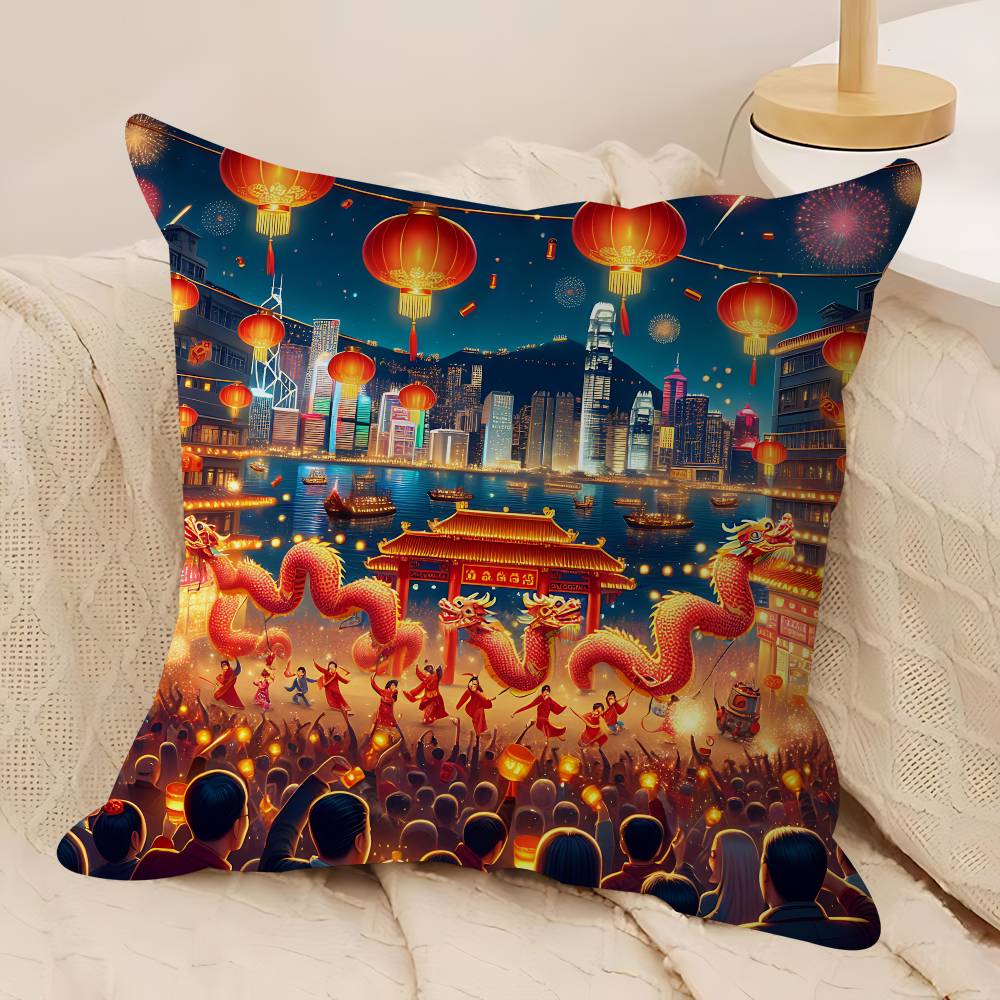 Art New Year Personalized Pillow Cover Kids Bedroom Wild Party Decor Pillowcase Kid Birthday Shower Gift