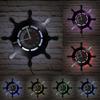 Anchor Ship Navy Compass Vinyl Record Wall Clock Retro Home Wall Decoration Navigation Ship Rudder Art Wall Clock Sailor Gift