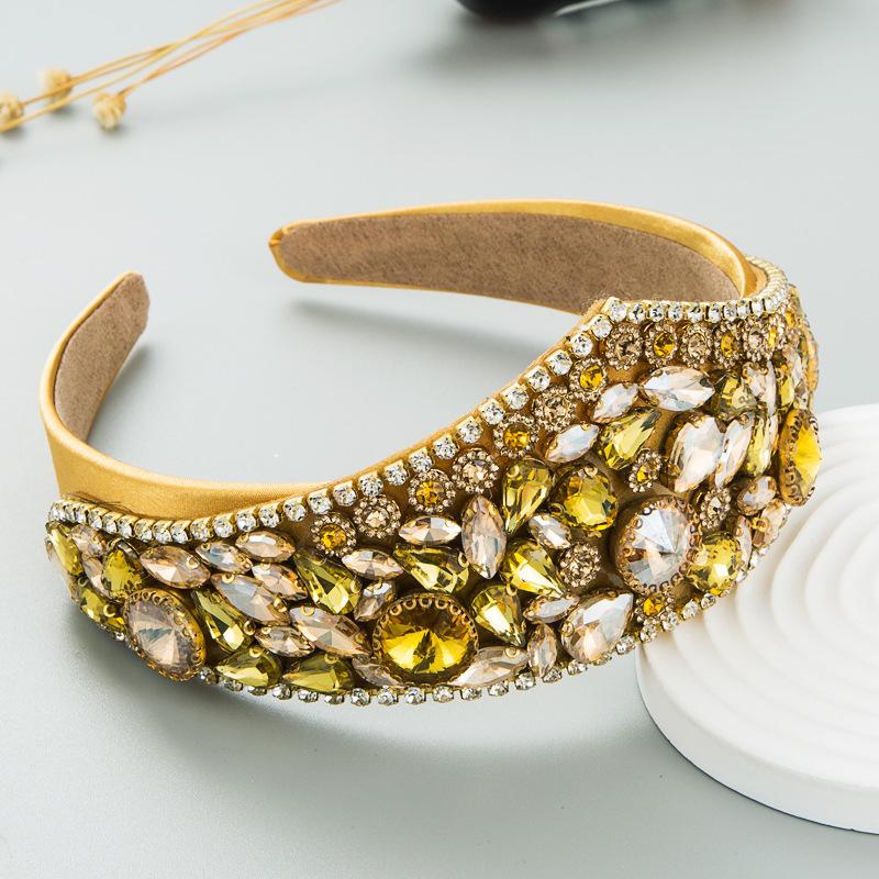 Color Rhinestone Headbands Fashion Hair Accessories Women Party Full Diamond Super Flash Crown Hairband Hair Band Hoop Headwear