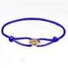 Dámský náramek Sailing Rope Tricolor In Black Cord náramek s kroužkem z nerezové oceli Vodotěsné šperky Boho pro ženy Nastavitelná délka s