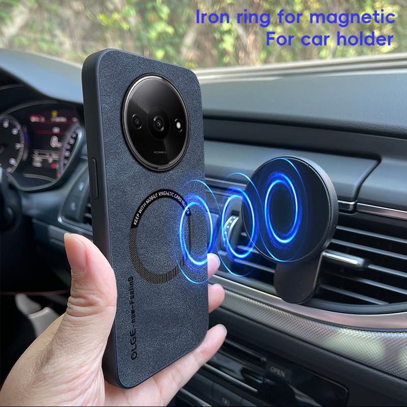 Pro POCO C61 Jemný otvor Ovčí kůže Magnetické TPU Měkký okraj Proti pádu Proti otiskům prstů Pouzdro na telefon
