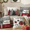2Pcs 45x45cm Xmas Throw Pillow Case Microfiber Pillow Shell Sofa Pillowcase  Children
