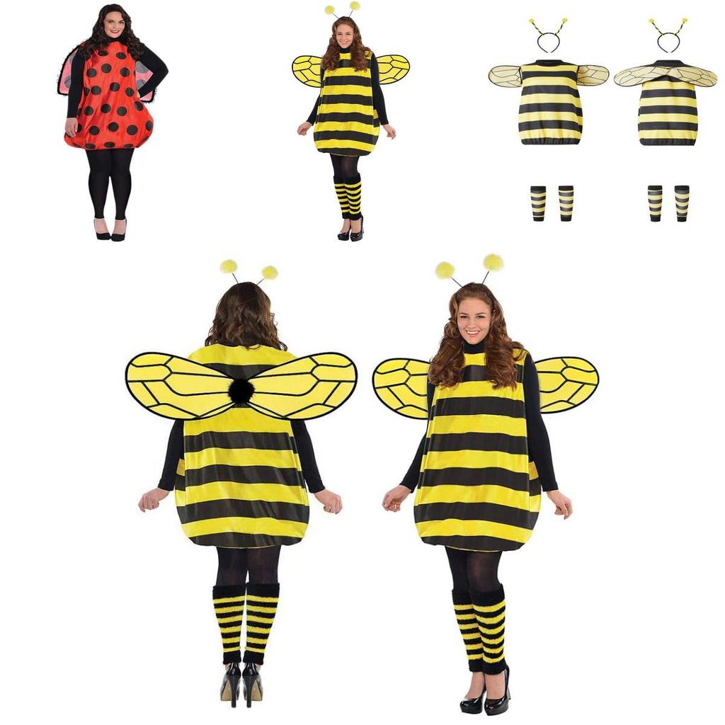 Bee And Ladybug Costume Set With Wings For Childrens Halloween Cosplay Party Fun