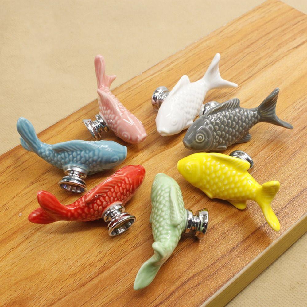 

Single Hole Cabinet Handle Ceramic Door Handles Retro Drawer Knob Kitchen зелений