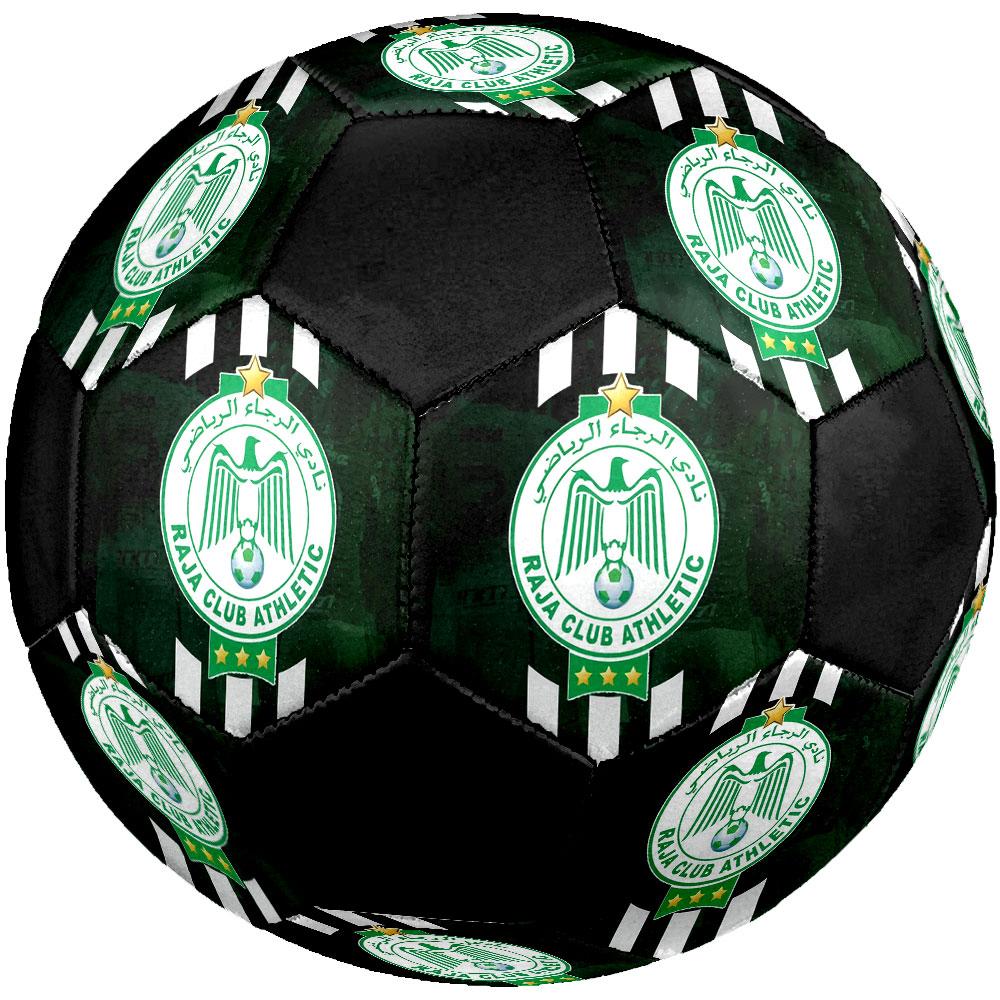Raja Club Athletic Size 5 Soccer Ball, Machine-Stitched PVC, Durable & High Bounce, All Ages Fit, Fan Merchandise, Matches & Outdoor Use.