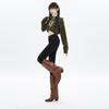 New 2025 autumn and winter simple high street casual slim pants women's elastic high and thin jeans