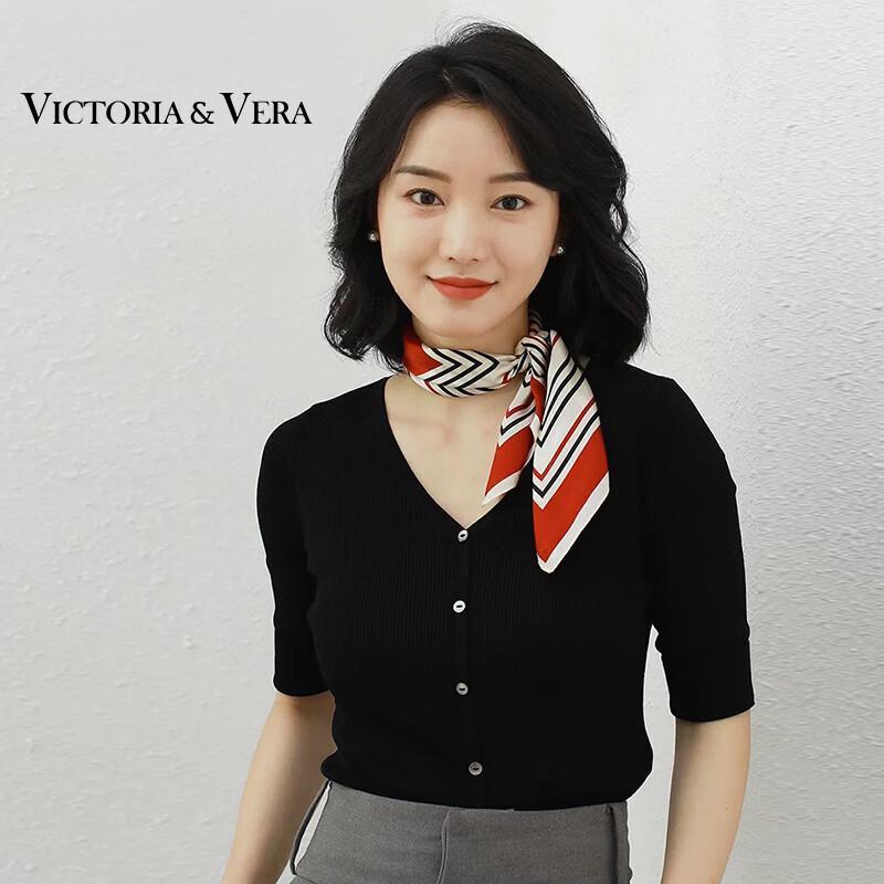 VICTORIA&VERA 3D Print Mulberry Silk Scarf