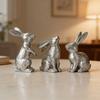 3 st påskharefigur Liten dekorativ kaninstatyett Vintage harts Kaninskulptur för Vår Hem Bordsdekoration