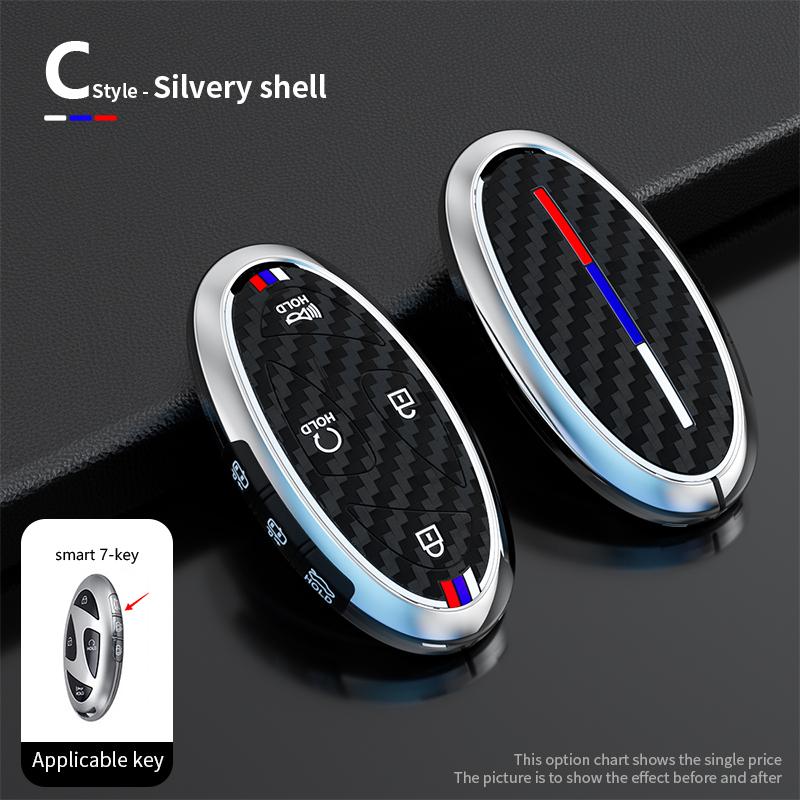 5 7 Buttons Zinc Alloy + Silicone Car Key Case Cover For Hyundai Kona Ev Grandeur GN7 IONIQ 6 2025 2025 Remote Key Protect Shell