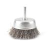 9Pcs Stainless Steel Wire Wheel & Cup Brush Set with 1/4'' Round Shank 0.0118In Coarse Crimped Carbon Steel Drill Brush for Drill Removal of