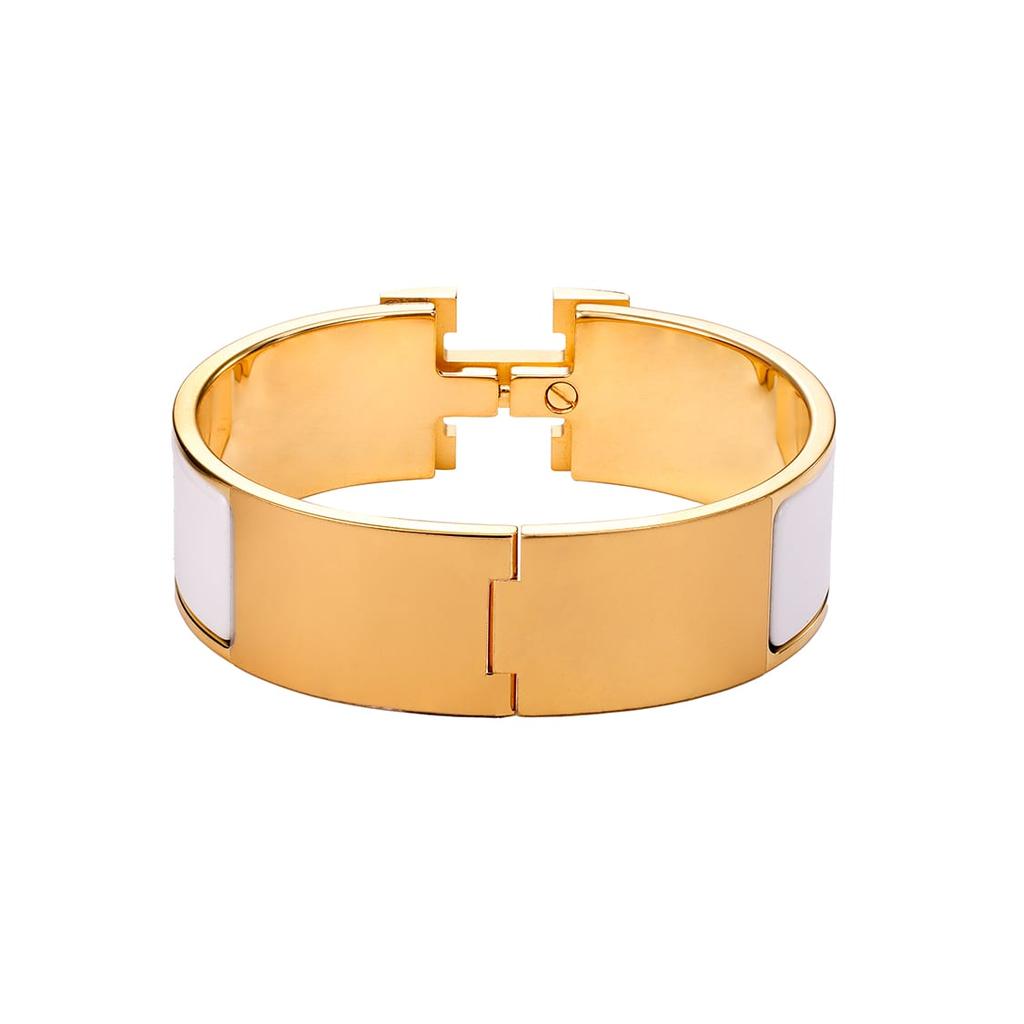 HERMES Clic H Bangles Women's White Gold H300001F-31