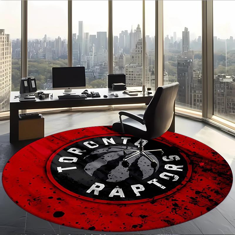 Toronto Raptors (5) Ofis için Yuvarlak Halı Ofis, Yatak Odası, Oturma Odası ve Ev Alanı için Dekoratif Yer Halısı