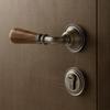 Vintage Style Magnetic Silent Door Lock with Black Walnut Wood Handle