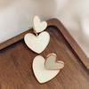 New Korean Style White Green Heart Drop Earrings For Women Contracted Heart Pearl Asymmetrical Earring Party Jewelry