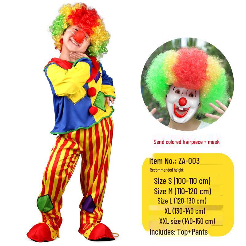 Kids' Clown & Magician Costume Set for Boys & Girls - Perfect for Masquerades, National Day, Christmas & New Year Performances.