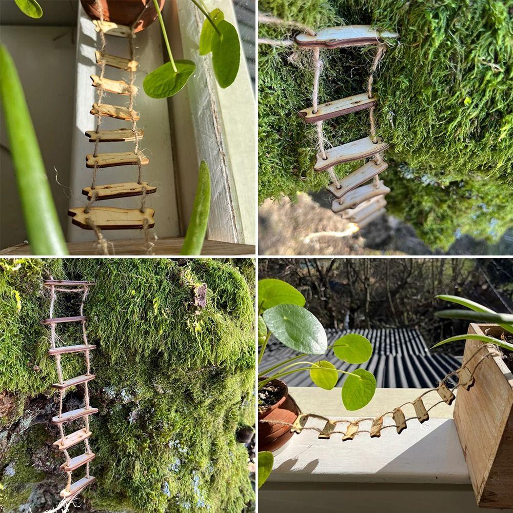 DIY Decorative Accessory Fairy Bridge Rope Ladder Wooden Micro Landscape Decoration