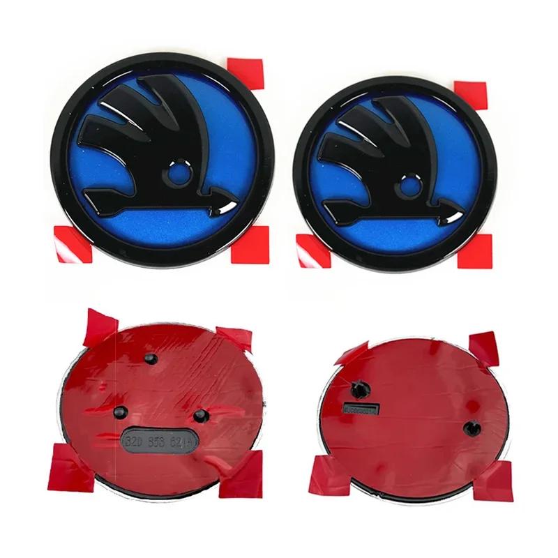 2 Adet 80mm 90mm Logo Skoda Fabia 1 2 Octavia a7 RS Superb Rapid Yeti Karoq Vision Araba Ön Arka Bagaj Kapağı Çıkartması