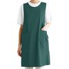 Ninonly Women's Water-Repellent Apron with Two Pockets, Stylish and Simple Design, Side Opening, Side Fastening, Adjustable, Easy To Put On and Take O