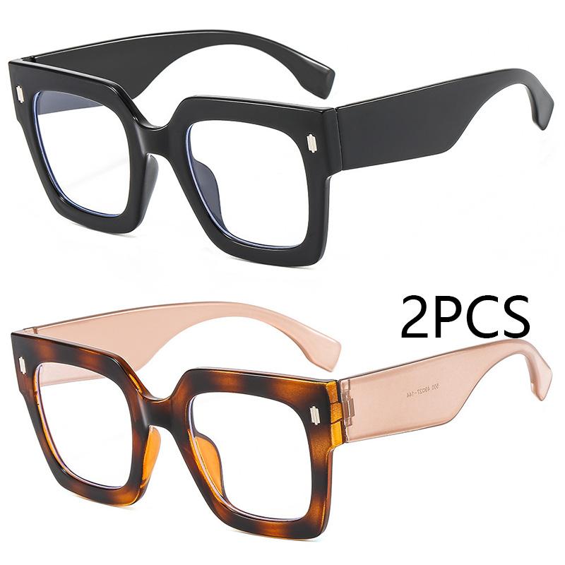 Rice Nails Big Frame Clear Lens Glasses Oversize Square Myopia Nerd Spectacles Degree