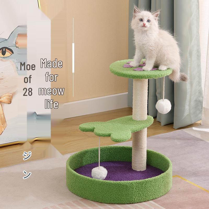 Winter Warm Cat Bed & Scratching Post with Durable Sisal - Vertical Climbing Frame & Toy