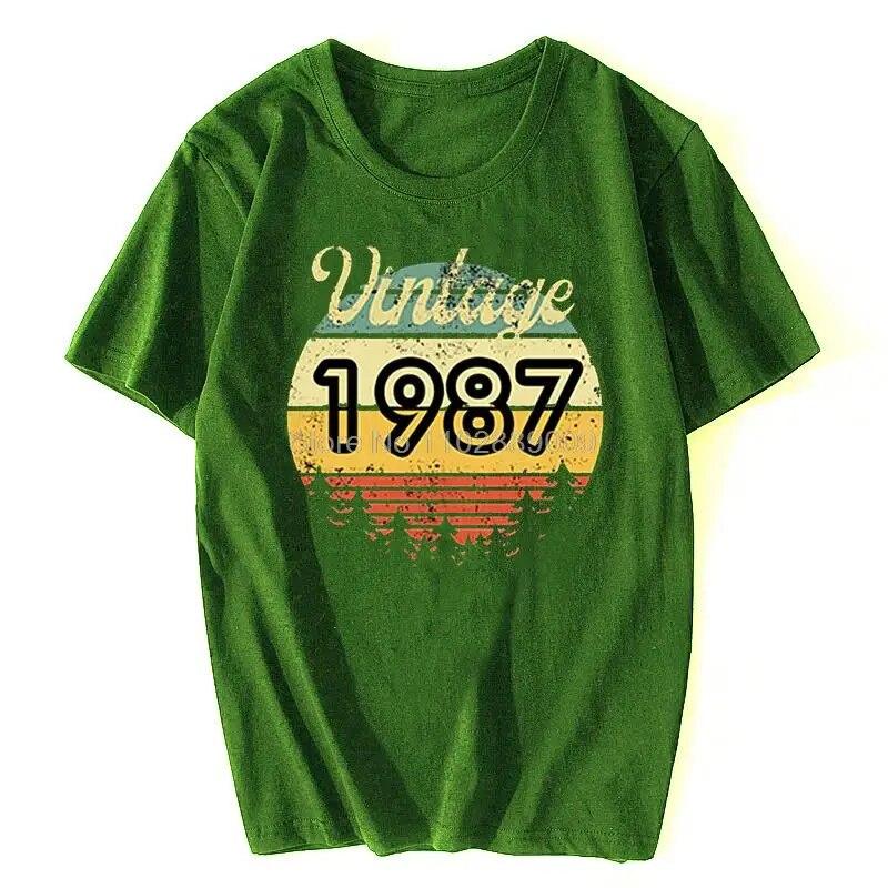 Summer Casual Unisexs T Shirt Kawaii Graphic T Shirt Vintage 1987 1984 2015 2009 1997 Tees Funny Gift Top Unisex Cotton T-shirt