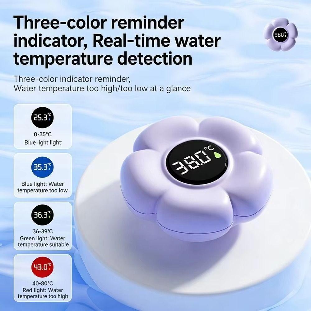 Three-color Reminder Digital Water Temperature Meter Infant Bath Floating Toy  Bathtub Use