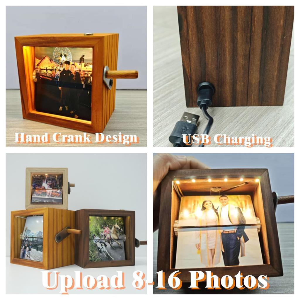 Personalizing Photo Flipbook Viewer Wood Hand Design Photo Frame Album For Birthdays Anniversaries Decoration Gift