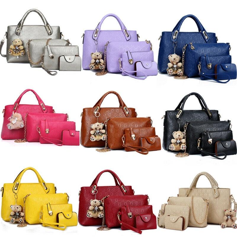 Stylish Pure Color Women Pu Leather Shoulder Bag Handbag Satchel Clutch Coin Purse