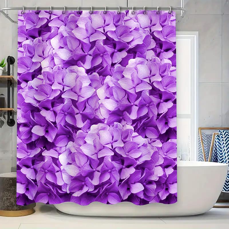 

Purple Hydrangea Shower Curtain Wall Decor Bathroom Accessories Home Textiles W60H190(CM)-1 Pcs