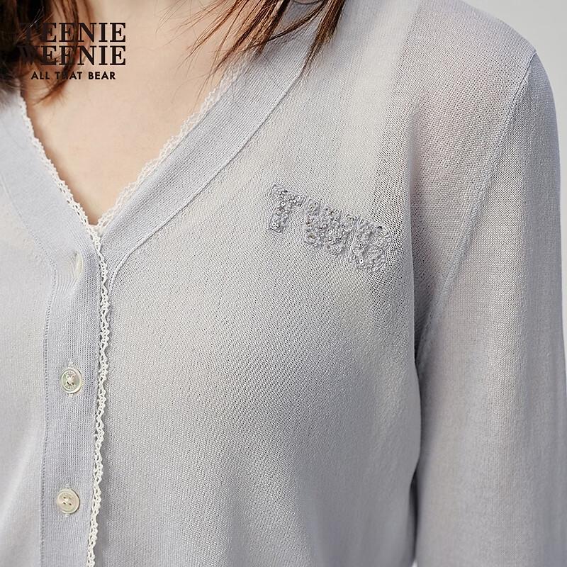 Teenie Weenie Women's 2025 Summer V-Neck Knit Cardigan