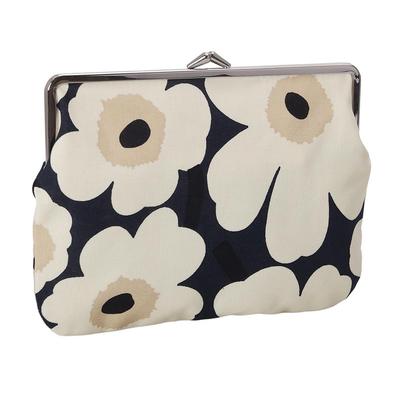 Marimekko Women's Mini Unikko Cosmetic Pouch, Puorica Succaro, Cosmetic Pouch, Small Item Holder, 74530 518, Midnight Blue [Used]