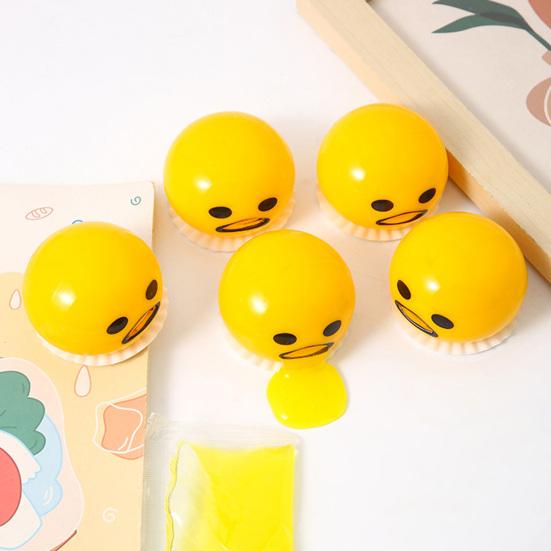 1/2Pcs Stress Relief Yolk Fidget Toy Cartoon Pig Bunny Watermelon Double-yolked Egg Squeeze Sensory Toy Hand Exercise Relaxation Stress Ball
