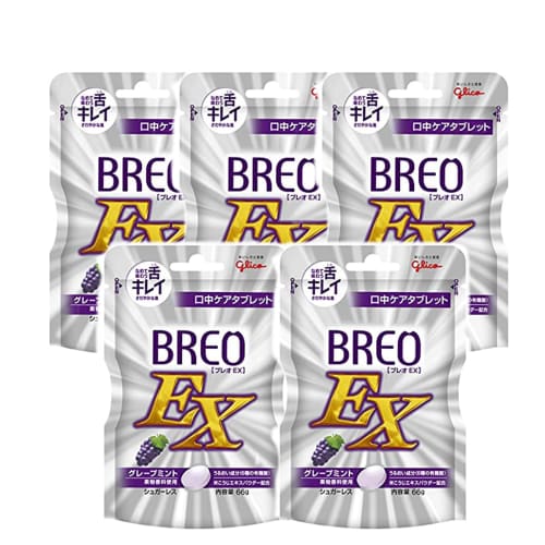 

Glico BREO EX Oral Care Tablets (66g x 5 packs) Dental Exclusive (Grape Mint)