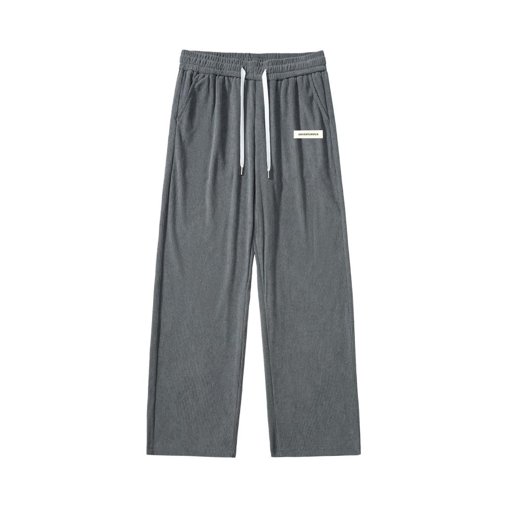 Pánské ležérní all-match rovné proužkované sportovní kalhoty plus tlusté kalhoty