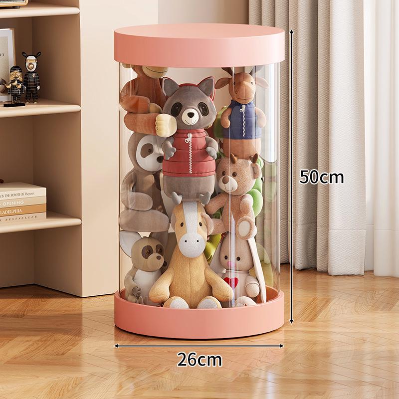 Large Capacity Transparent Toy Storage Bucket for Dolls and Plush Toys