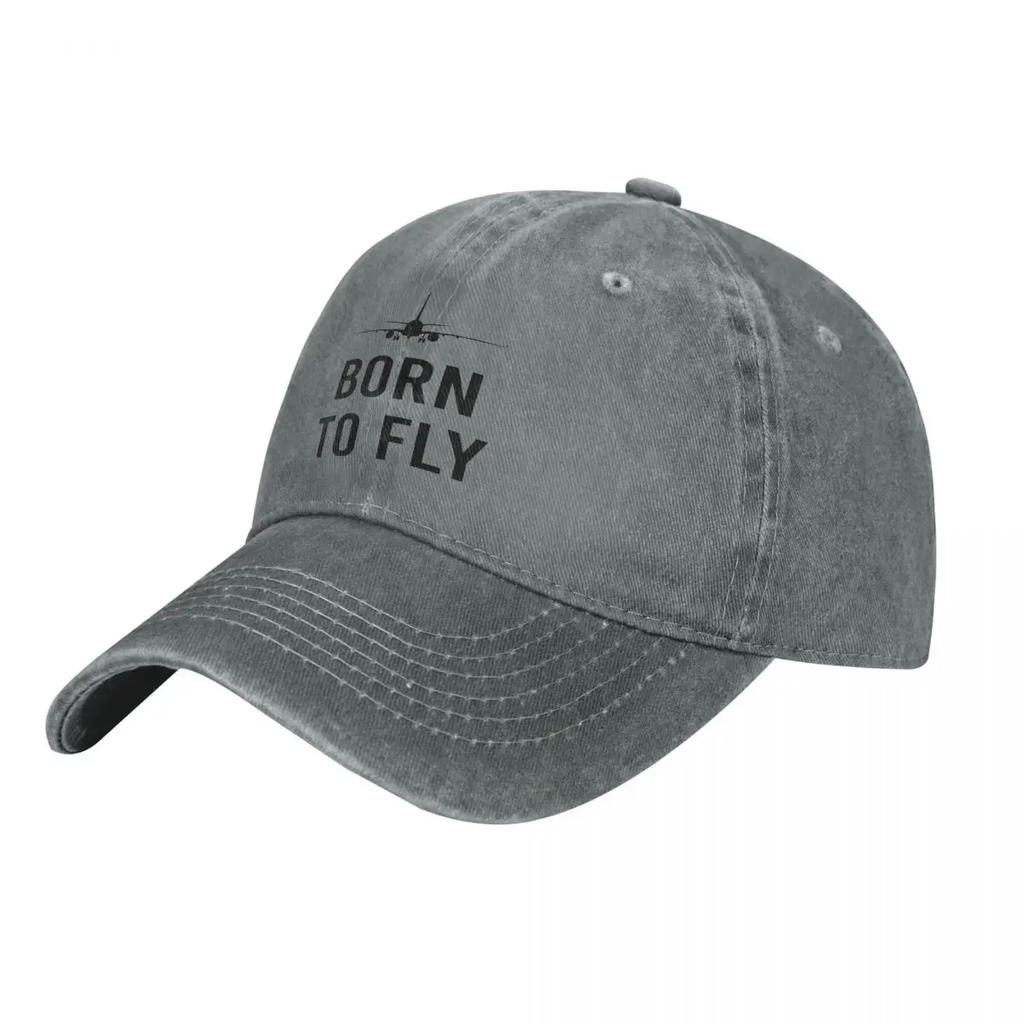 Pilot Denim Baseball Cap Born To Fly Unisex Print Hip Hop Hats Spring Retro Kpop Dropshipping Baseball Caps
