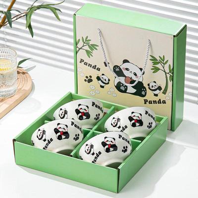 Panda Ceramic 4-Bowl Gift Set
