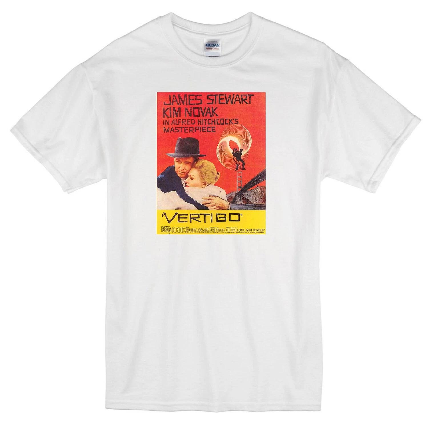 VERTIGO JIMMY STEWART KIM NOVAK ALFRED HITCHCOCK 1954 MOVIE WHITE T-shirt L